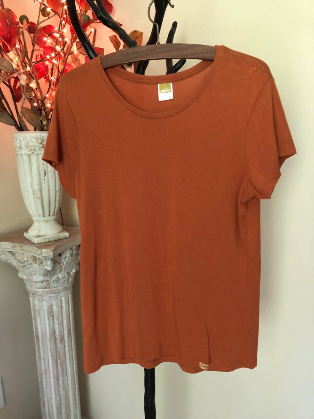 Onno L beechwood / organic cotton t-shirt rust orange